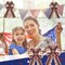 2 Pcs Red White Blue Bows Happy Labor Day Bow American Flag Bow Patriotic Wreath Burlap Bow Memorial Day Tree Topper for Indoor Outdoor Independence Day Party Decoration
